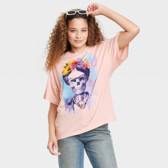 Blasfemus Frida Kahlo Official Stylized Polygonal Style T-Shirt - Women's T-Shirt, White, S